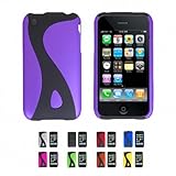 PURPLE Apple iPhone 3G 3Gs 8GB 16GB 32GB Snap-On Hard Rubber Skin Case Cove ....