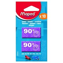 Maped MatCutter 90 Degree Replacement Blades for Straight Cuts, 10 Steel Blades per Pack (099093)