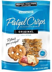 Snack Factory Original Pretzel Crisps, 7.2-Ounce Bags (Pack of 12)