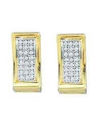 10KT Yellow Gold 0.15 CTW Diamond Micro Pave Hoops