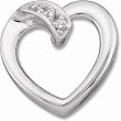 14K White Gold Diamond Heart Pendant - 0.04 Ct.