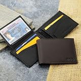 Exclusive Gifts and Favors-Black Kensington Bi-fold Genuine Leather Wallet By Cathy Concepts