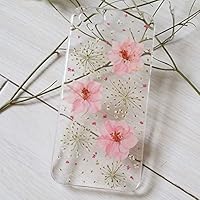 Sixspace Personalized Pink Larkspur and White Lavender Real Dried Pressed Flowers Case for iphone5/5s by Sixspace