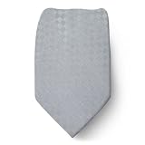 CK-372 - Brand Name Designer Calvin Klein Silk Tie - Silver