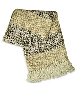 Jovi Home Eternal Chenille Hand Woven Throw 50-Inch-by-60-Inch, Coffee Brown (Brown /Tan)
