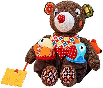 Woodours Baby Activity Rattle and Teether Bear