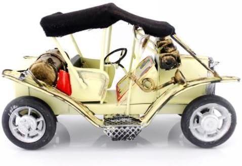 6.4" Antique Finished Handcrafted Off White Clunker Vehicle Car Model
