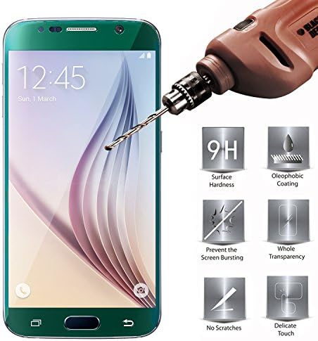 S6 Edge Screen Protector, GTSCREEN Full Screen Premium Tempered Glass Screen Protector Film for Samsung Galaxy S6 Edge (Green)