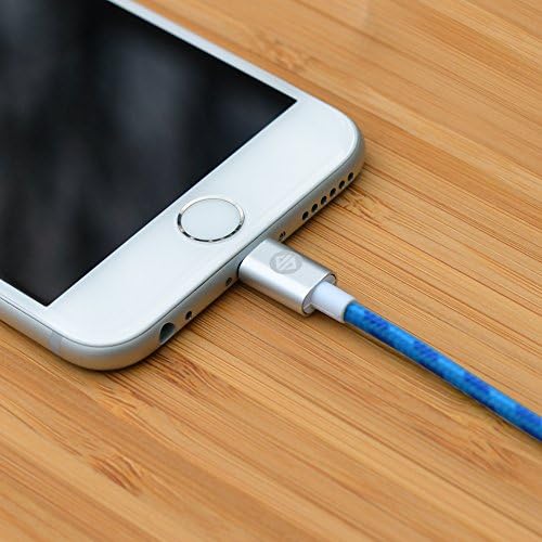Synapse Cable- 1M (3.3 feet) Apple MFi Certified Lightning to USB Braided Cable with Aluminum Housing Tips for iPhone 6(Blue / Sky Blue)