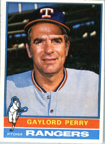 1976 Topps #55 Gaylord Perry Texas Rangers Baseball Card In a Protective Screwdown Display Case