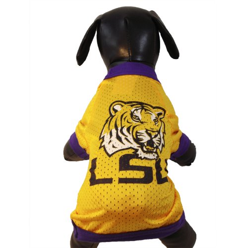 NCAA Louisiana State Fightin Tigers Athletic Mesh Dog Jersey (Team Color, XX-Small)