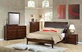 IMAGE OF King Coaster Upholstered Platform Bed in Dark Walnut Finish