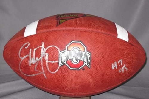 Eddie George Ohio State Buckeyes NCAA Hand Signed College Football with 95 HT Inscription