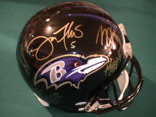 2011 BALTIMORE RAVENS TEAM SIGNED AUTOGRAPHED FULL SIZE HELMET JOE FLACCO RAY LEWIS ED REED COA + HOLOGRAM
