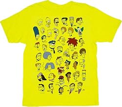 The Simpsons Character Faces Yellow T-Shirt Tee