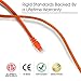 GearIt 10-Pack, Cat5e Ethernet Patch Cable 3 Feet - Snagless RJ45 Computer LAN Network Cord, Orange - Compatible with 10 Port Switch POE 10port Gigabit
