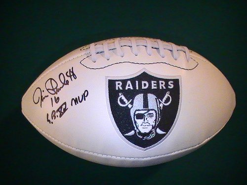 JIM PLUNKETT SIGNED AUTOGRAPHED FOOTBALL OAKLAND RAIDERS COA + HOLOGRAM