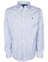 Ralph Lauren Mens Shirt Fine Striped Pale Blue White