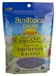 Sunridge Farms Organic Raisins-Thompson, 8-Ounce Bags (Pack of 12)