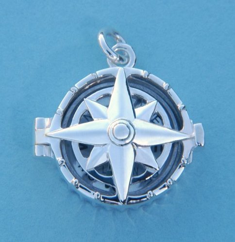 Childrens Toyshop  Jewelry : Sterling Silver Compass Rose Locket with Working Compass