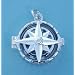 Sterling Silver Compass Rose Locket with Working Compass