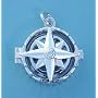 Sterling Silver Compass Rose Locket with Working Compass