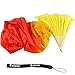 Estone Hand Made Colorful Belly Dance Dancing Silk Bamboo Long Fans Veils 4 Colors (Yellow+Orange+Red)
