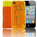 Apple iPhone 4G HD Orange Tree Effect Gel Case & Free Sock