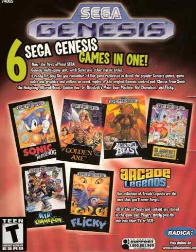 Childrens Toyshop  Toys : Sega Genesis Radica Plug and Play 6 Games-In-One