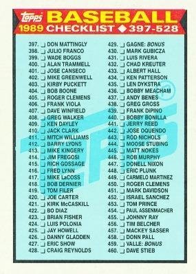Amazon.com: 1989 Topps Baseball Card # 524 Checklist 397-528 ...