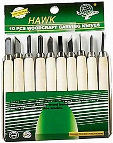 10 Pc Wood Carving Chisel Set High Carbon Steel W Wooden Handle