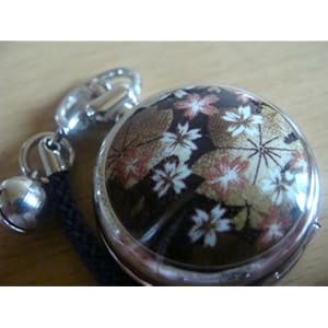 【クリックで詳細表示】～日本の美～ 高級小型懐中時計 ブラウンタイプ 和装に 根付けに 専用BOX入り