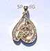 10kt Gold Over St. Silver CZ Allah Diwani Style Calligraphy Pendant