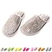 Jiyaru Mens Womens Solid Fuzzy Round Toe Soft Indoor Winter Warm Slippers