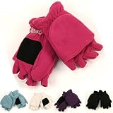 Womens Super Soft Microfleece Convertible Fingerless Gloves/Mittens