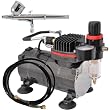 Pro Gravity Airbrushing System High Performance Multi-Purpose Gravity Feed Dual-Action Airbrush with Hose and a Powerful 1/6hp Single Piston Quiet Air Compressor
