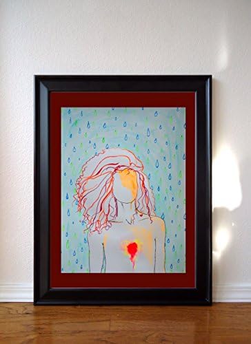 My Raindrop Heart, Original Acrylic Painting on Paper, 18" x 24"