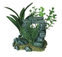 Exotic Environments Rock Arch with Plants Aquarium Ornament, Small
