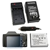 eForCity Reusable Screen Protector + NP-BG1 Li-Ion Battery + Compact Battery Charger Set for Sony DSC-H20