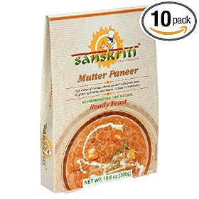 Sanskriti Mutter Paneer, 10.6-Ounce Packages (Pack of 10) by Sanskriti