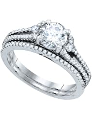 1.20CTW DIAMOND 0.85CT CENTER ROUND BRIDAL RING
