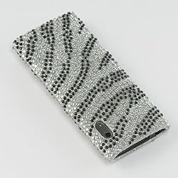 Premium Luxurious Designer Hard Full Diamond Crystal Snap-on Case for the Apple iPod Nano 5 5th Generation - Silver Zebra