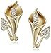 Amazon Collection 10K Gold Calla Lily Diamond Earrings (1/10 cttw, I-J Color, I2-I3 Clarity)