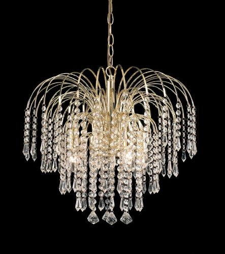 Endon Four Light Brass Chandelier 96804-BP