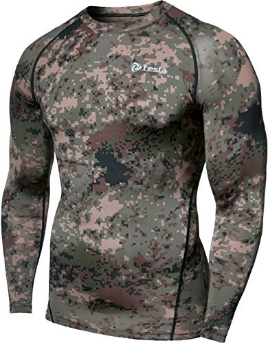 TM-R34-XB_Large j-XL Tesla Men's Thermal Fleece Coldgear Compression Baselayer Long Sleeve T Shirts R34