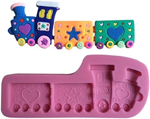 Cute Train Shape 3D silicone sugarcraft decorate bakery or make chocolate etc.