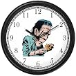 Frankenstein with Flower Wall Clock by WatchBuddy Timepieces (Hunter Green Frame)