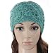 Hand Crochet Rhombus Flower Pattern Silver Threaded Knitted Wide Headband Wrap - Various Colors