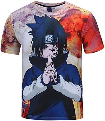 Uchiha Sasuke Orochimaru's Curse 3D All Over Print T-shirt Costume (L)