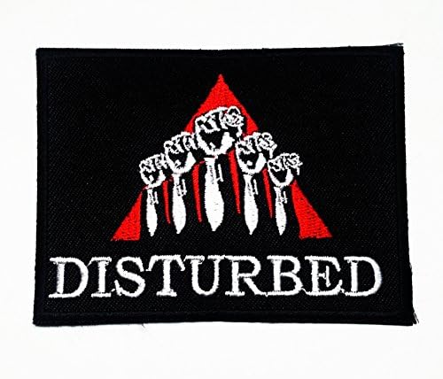 Disturbed Fists Patches Embroidered Iron/sew on Patch to Cloth, Jacket, Jean, Cap, T-shirt and Etc. /Size 8.5x6.2 Cm By Pbear Shop